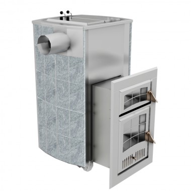 Печь Чародейка М Русский пар в облицовке из натурального камня Змеевик до 20 м³