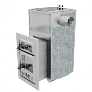 Печь Чародейка М Русский пар в облицовке из натурального камня Змеевик до 20 м³