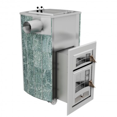 Печь Чародейка М Русский пар в облицовке из натурального камня Змеевик до 20 м³