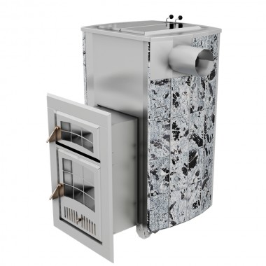 Печь Чародейка М Русский пар в облицовке из натурального камня Змеевик до 20 м³