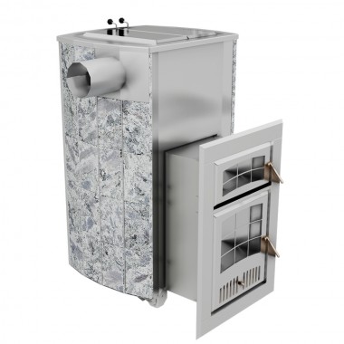 Печь Чародейка М Русский пар в облицовке из натурального камня Змеевик до 20 м³