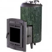 Чугунная банная печь ProMetall Атмосфера XL+ усиленная ламели «Верде Гватемала» наборный