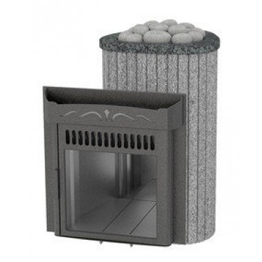 Печь для финской сауны Макси облицовка - Бучардированный камень - Обрамление Камень - Экран