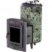 Чугунная банная печь ProMetall Атмосфера XL ламели «Жадеит» наборный