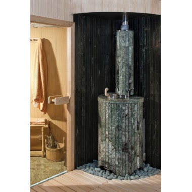 Печь для бани Оптима облицовка - Жадеит + Мрамор Сильвия Оро Экран