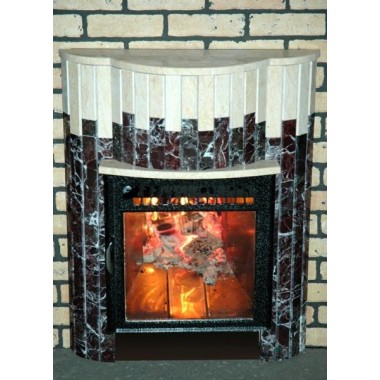 Печь для бани Оптима облицовка - Жадеит + Мрамор Сильвия Оро Экран