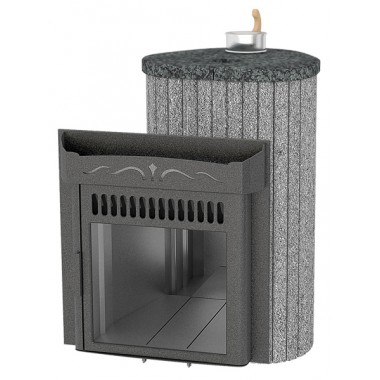 Печь для бани Макси облицовка - Бучардированный камень Экран