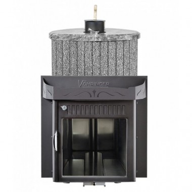 Печь для бани Макси облицовка - Бучардированный камень Экран