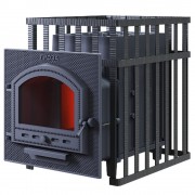 Чугунная банная печь Гроза 18 (П) в сетке