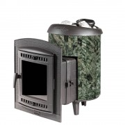 Чугунная банная печь ProMetall Атмосфера ламели «Жадеит» наборный