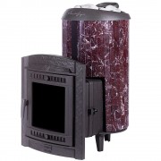 Чугунная банная печь ProMetall Атмосфера XL+ усиленная ламели «Россо Леванто» наборный