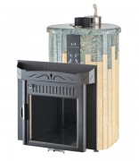 Печь для бани Оптима облицовка - Жадеит + Мрамор Сильвия Оро Экран