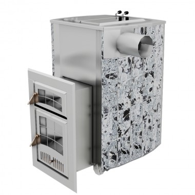 Печь Чародейка Русский пар в облицовке из натурального камня Змеевик до 30 м³