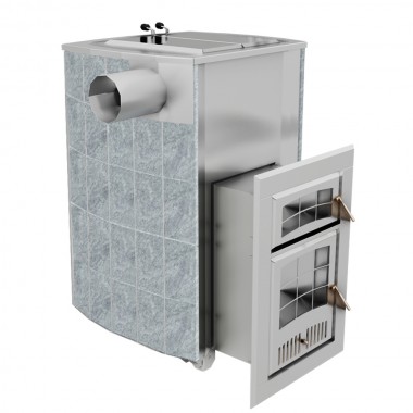 Печь Чародейка Русский пар в облицовке из натурального камня Змеевик до 30 м³