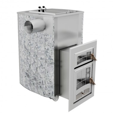 Печь Чародейка Русский пар в облицовке из натурального камня Змеевик до 30 м³