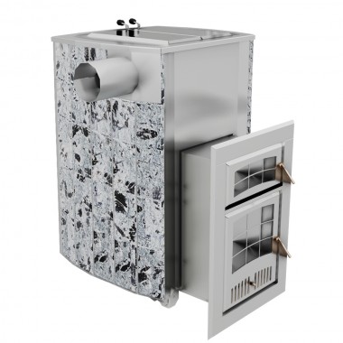 Печь Чародейка Русский пар в облицовке из натурального камня Змеевик до 30 м³