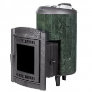 Чугунная банная печь ProMetall Атмосфера L+ усиленная ламели «Верде Гватемала» наборный