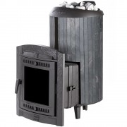 Чугунная банная печь ProMetall Атмосфера XL усиленная ламели «Талькохлорит» наборный