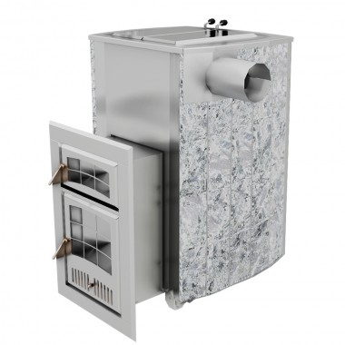 Печь Чародейка Русский пар в облицовке из натурального камня Змеевик до 30 м³