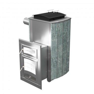 Печь Чародейка Русский пар в облицовке из натурального камня Змеевик до 30 м³