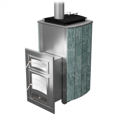 Печь Чародейка Русский пар в облицовке из натурального камня Змеевик до 30 м³