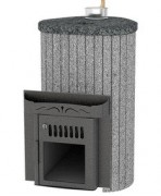 Печь для бани Мини облицовка - Бучардированный камень Телескоп