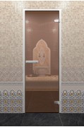 Дверь стеклянная DoorWood 700*1900 "Хамам Лайт Бронза" стекло бронза прозрачная 6 мм, алюминиевая коробка и ручка