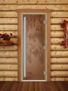  Дверь для бани DoorWood 700*1800 Престиж Березка Бронза матовая