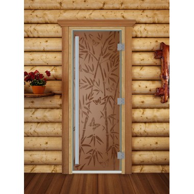  Дверь для бани DoorWood 700*1700 Престиж Бамбук Бронза матовая