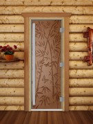  Дверь для бани DoorWood 700*1700 Престиж Бамбук Бронза матовая