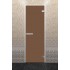 Дверь стеклянная DoorWood 700*1900 "Хамам Лайт Бронза" стекло бронза матовая 6 мм, алюминиевая коробка и ручка