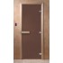 Дверь стеклянная DoorWood 900*2000 "Теплая ночь" стекло бронза матовая 8 мм, коробка лиственная, деревянная ручка