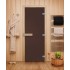 Дверь стеклянная DoorWood 900*2000 "Теплая ночь" стекло бронза матовая 8 мм, коробка лиственная, деревянная ручка