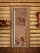 Дверь для сауны DoorWood 700*2100 Престиж Лебединое озеро Бронза матовая