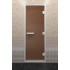 Дверь стеклянная DoorWood 700*1800 "Хамам Бронза матовая" стекло бронза матовая 6 мм, алюминиевая коробка и ручка