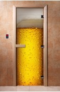 Стеклянная дверь для бани с фото-рисунком DoorWood 700*1900 (код А014)