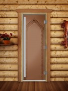 Дверь для сауны DoorWood 800x2000 Престиж Арка Бронза матовая