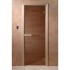 Дверь стеклянная DoorWood 700*2000 "Теплый день" стекло бронза прозрачная 8 мм, коробка лиственная, деревянная ручка