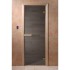Дверь стеклянная DoorWood 700*1900 "Сумерки" стекло графит прозрачный 6 мм, коробка хвоя, деревянная ручка