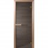 Дверь стеклянная DoorWood 700*1900 "Сумерки" стекло графит прозрачный 6 мм, коробка хвоя, деревянная ручка