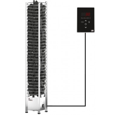 Электрическая печь SAWO Tower TH3-45Ni2 4,5 кВт, нержавейка, выносной пульт, встроенный блок мощности, (пульт покупается отдельно)