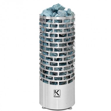 Открытая  электрокаменка Karina Nova 6E стальная глянцевая, выносной пульт не в комппекте