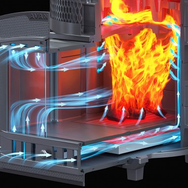 Чугунная банная печь Авангард ЗК 30 (П2) Ураган в круглой сетке