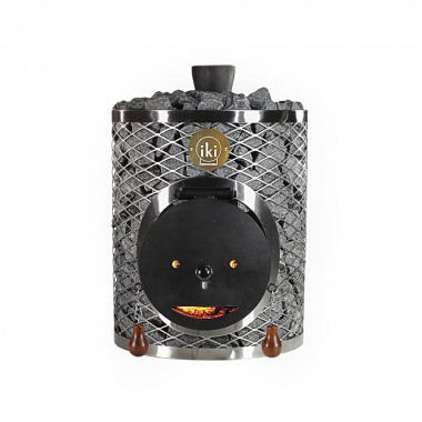 Печь-каменка IKI Mini со стальной дверцей "смайл"
