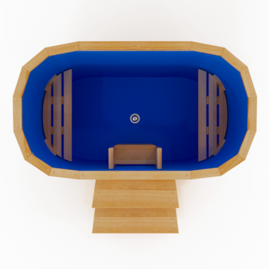 Купель овальная Premium с пластиковой вставкой 0,78 х 1,00 - 1,40 из кедра