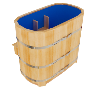Купель овальная Premium с пластиковой вставкой 0,78 х 1,00 - 1,40 из кедра