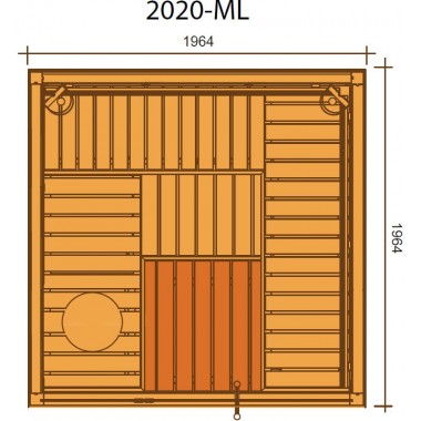 Сауна в сборе SAWO Glass Front 2020ML-G интерьер PIANO кедр без оборудования