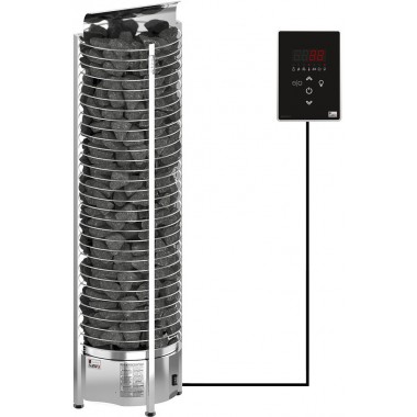Электрическая печь для сауны SAWO Tower TH5-80Ni2-WL напольная, пристенная, без пульта, встроенный блок мощности, 8,0 кВт, нержавеющая сталь