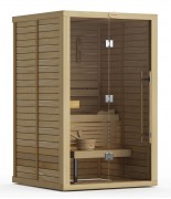 Сауна в сборе SAWO Glass Front 1414RS-G интерьер WAVE кедр без оборудования