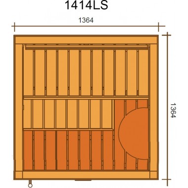 Сауна в сборе SAWO Glass Front 1414LS-G интерьер PIANO кедр без оборудования